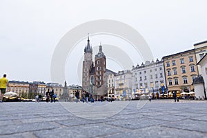 The St. Mary`s Basilica and Rynek Glowny Square photo